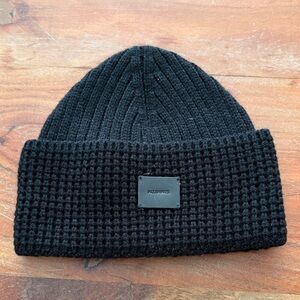 All Saints Black Ribbed Beanie